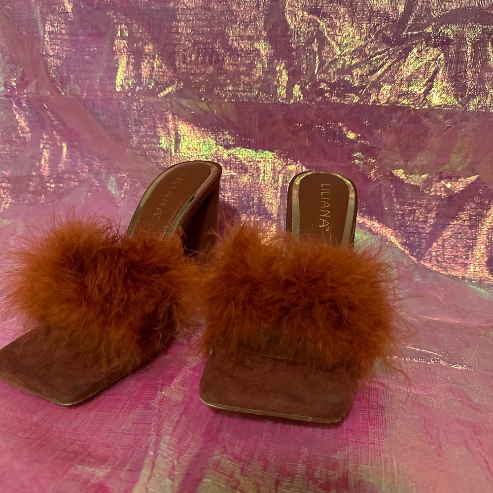 Furry Slip On Heel